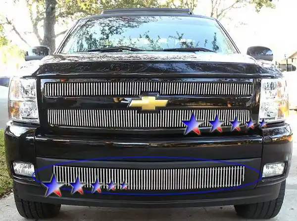 Chevrolet Silverado APS Billet Grille - Bumper - Aluminum - C65767V Free Shipping
