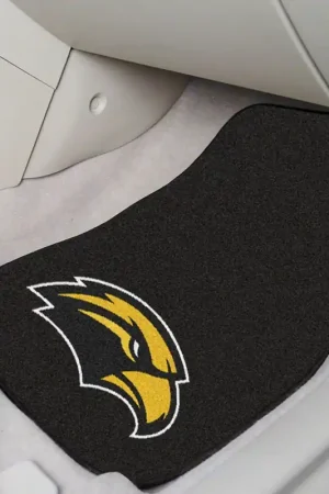 Affordable Carpet Front Floor Mats with University of Southern Miss Logo; Black