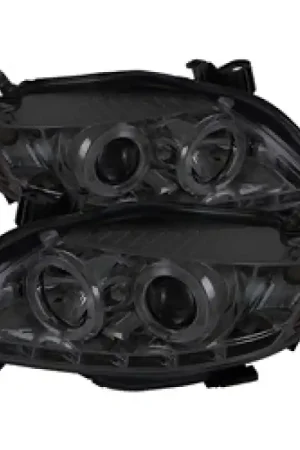 Spyder Toyota Corolla 09-10 Projector Headlights LED Halo DRL Smke Hig — PMD Premier Motoring Development New Release