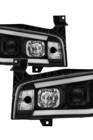 Last Chance Spyder Dodge Charger 06-10 Projector Headlights - LED Light Bar - Blac — PMD Premier Motoring Development