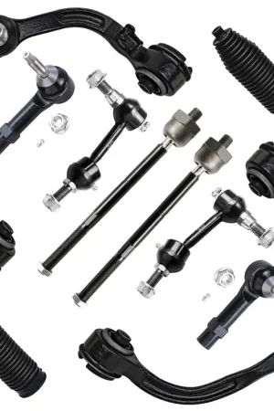 10pc Front Upper Control Arms Sway Bar Links Tie Rods Suspension Kit Editor’s Pick