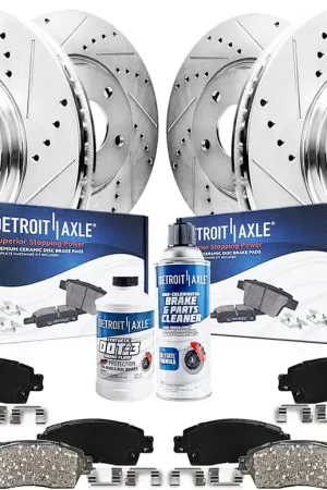 10pc Front & Rear Drilled Slotted Rotors and Ceramic Brake Pads Kit Weekend Sale