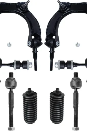 10pc Front Upper Control Arms Inner Outer Tie Rods Sway Bar Links Suspension Kit New Arrival