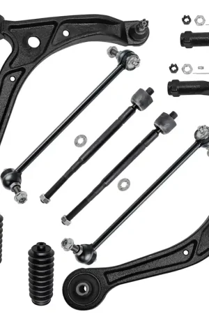 10pc Front Lower Control Arms Sway Bar Links Tie Rods Suspension Kit Hot Deal