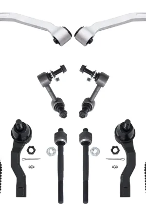 10pc Front Upper Control Arms Sway Bar Links Tie Rods Suspension Kit Certified