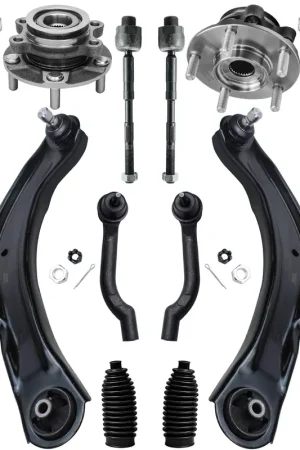 12pc Front Lower Control Arms Wheel Hub and Bearings Suspension Kit Fan Favorite