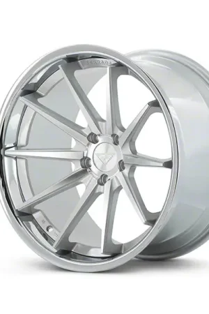 Top Rated Ferrada Wheels FR4 Machine Silver with Chrome Lip Wheel; 20x10.5; 20mm Offset