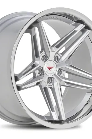 Ferrada Wheels CM1 Machine Silver with Chrome Lip Wheel; 20x9; 15mm Offset Price Cut