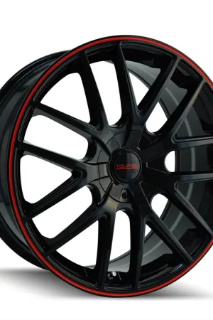 Viral Touren TR60 Gloss Black with Red Ring Wheel; 20x8.5; 20mm Offset