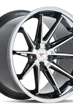 Ferrada Wheels CM2 Machine Black with Chrome Lip Wheel; Rear Only; 22x11; 20mm Offset Exclusive Offer