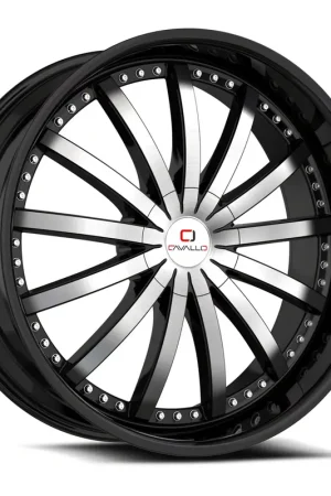 Free Returns Cavallo CLV-53 Gloss Black and Machined Wheel; Rear Only; 22x9.5; 15mm Offset