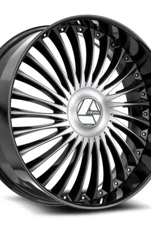 Azara AZX-103 Gloss Black and Machined Wheel; Rear Only; 22x9.5; 15mm Offset Buy Today