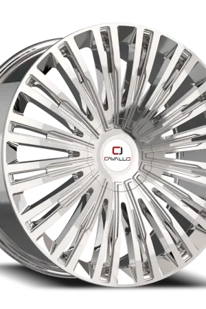Cavallo Clv-48 Wheel 22x9.5 5x115 & 5x120 Nano Chrome 15mm Fast Shipping