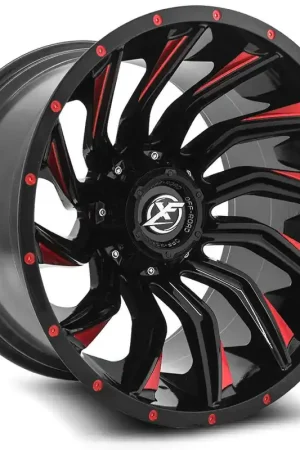 Luxury Xf Off-Road Xf-224 Wheel 20x9 6x135 & 6x139.7 Gloss Black & Red Milled 0mm