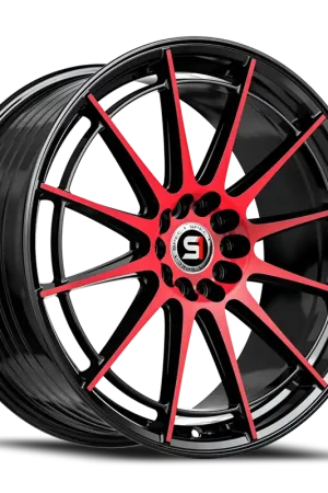 Spec-1 Sp-64 Wheel 17x8 5x108 & 5x114.3 Gloss Black & Red Machined 42mm Budget