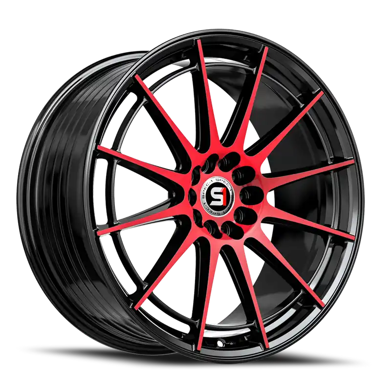 Spec-1 Sp-64 Wheel 17x8 5x108 & 5x114.3 Gloss Black & Red Machined 42mm Budget