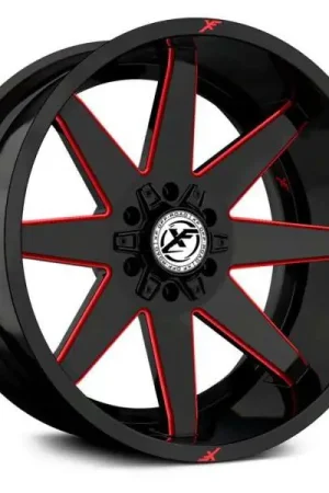 Wholesale Xf Off-Road Xf-236 Wheel 20x10 8x165.1 & 8x170 Gloss Black & Red Milled -24mm