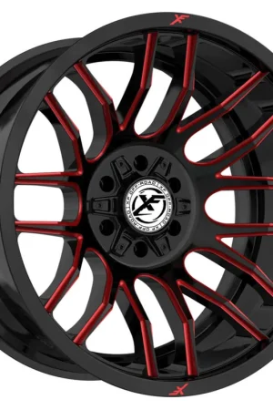 Reduced Price Xf Off-Road Xf-232 Wheel 20x10 5x127 & 5x139.7 Gloss Black & Red Milled -24mm