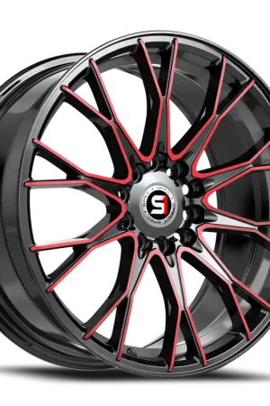 Reduced Price Spec-1 Sp-59 Wheel 17x7.5 5x108 & 5x114.3 Gloss Black & Red Machined 42mm