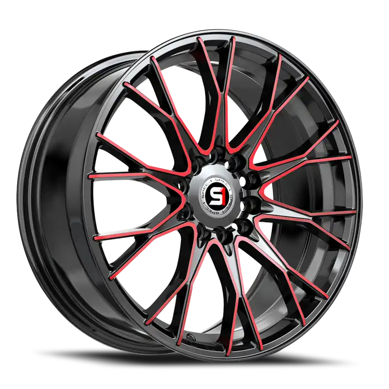 Reduced Price Spec-1 Sp-59 Wheel 17x7.5 5x108 & 5x114.3 Gloss Black & Red Machined 42mm