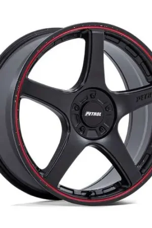 Petrol Pe003 P2E Wheel 18x8 5x110 & 5x115 Matte Black w/ Red Lip 40mm Buy Online