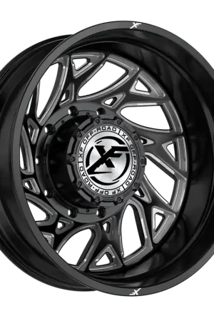 Xf Off-Road Xf-229 Dually Wheel 24x8.25 10x225 Gloss Black & Milled -202mm Instant Buy