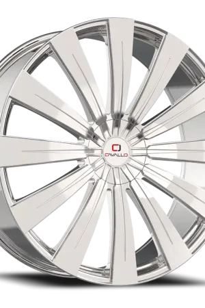 Fan Favorite Cavallo Clv-49 Wheel 24x9 5x115 & 5x120 Nano Chrome 34mm - FREE T-SHIRT INCLUDED!