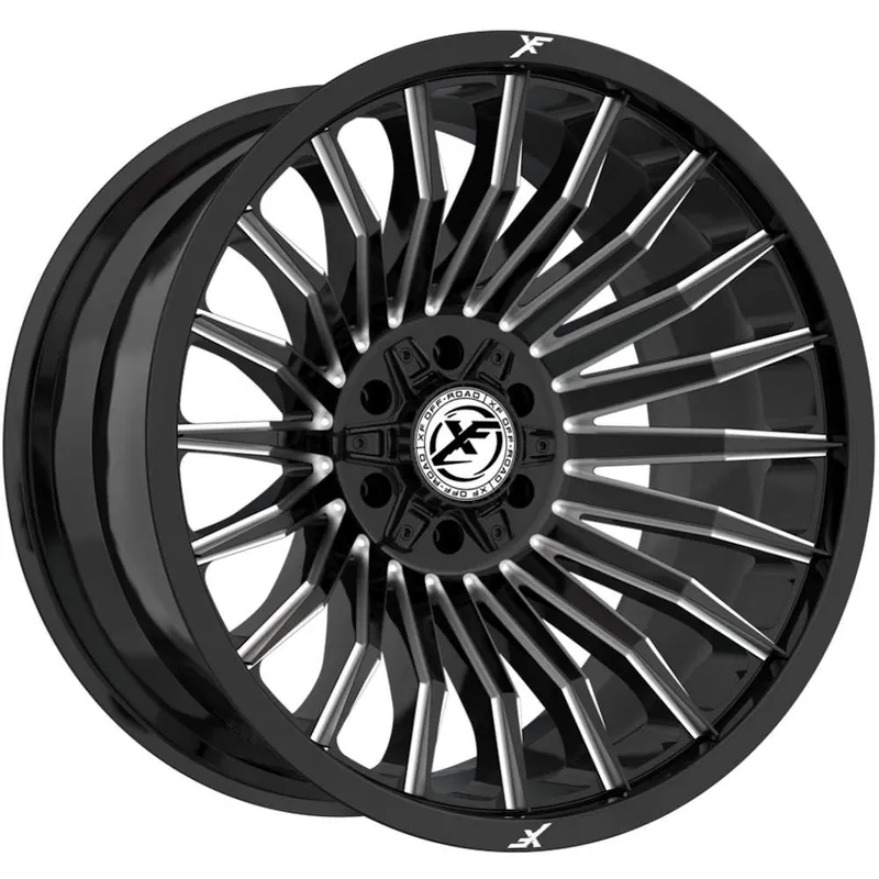 Xf Off-Road Xf-231 - Wheel 24x14 Blank Custom Drilled Gloss Black & Milled -76mm - MINIMUM PURCHASE OF 4 WHEELS Fan Favorite