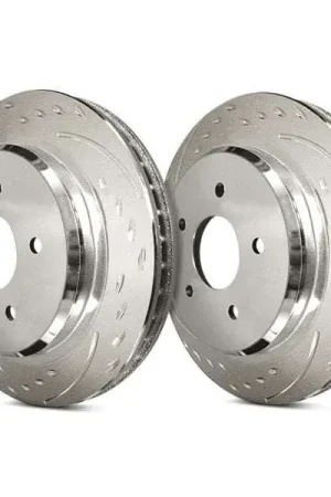 Modern SP Performance Front Vented 8 Lug Diamond Silver ZRC Brake Rotors PLA D53-057-P