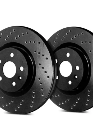 High Quality SP Performance Front Vented 8 Lug Cross Drilled Black ZRC Brake Rotors PLA C54-160-BP