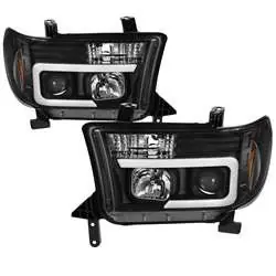 Spyder Projector Headlights - Version 2 - Light Bar DRL - Black FCLH 5085344 Handmade