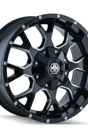 Fresh Stock Mayhem Wheels Warrior 8015 Gloss Black Milled Spokes 18x9 18mm Offset 6x120,6x139.7 (6x5.5)