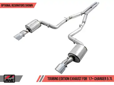 AWE Tuning 2017+ Dodge Charger 5.7L Track Edition Exhaust - Chrome Silver Tips - 3015-32120 Today Only
