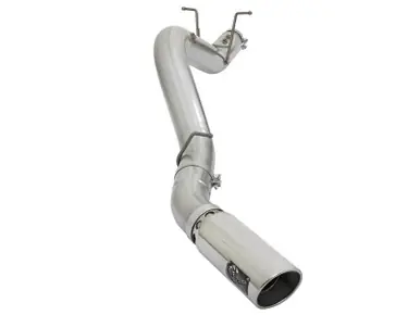 aFe ATLAS 5in DPF-Back Aluminized Steel Exhaust System w/Polished Tips 2017 GM Duramax 6.6L (td) L5P - 49-04085-P Wholesale