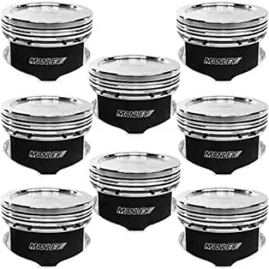 Sale Manley Small Block Chevrolet LT1/LT4 4.075in Bore 4in Stroke -10cc Dish Platinum Series Piston Set - 560275C-8
