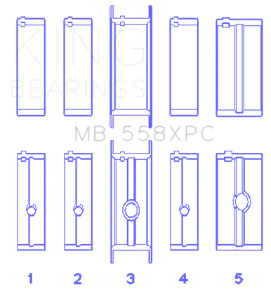 Top Pick King Chrysler 273, 301, 313, 318, 340 Crankshaft Main Bearing Set - MB558XPC