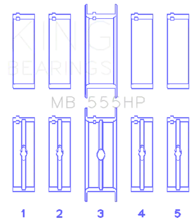 Express Delivery King Engine Bearings Chrysler 350/361/383/403 Main Bearing Set - MB555HP010