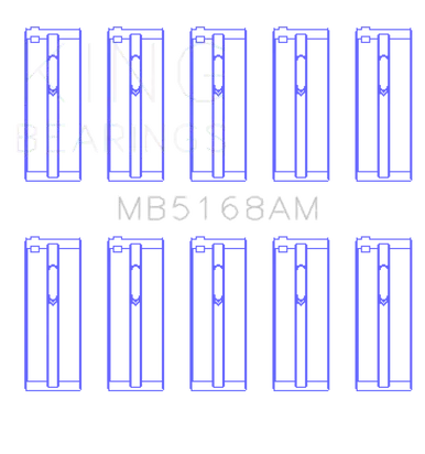 King Engine Bearings Honda F22B/H22A (Size +1.0mm) Main Bearing Set - MB5168AM1.0 Top Pick