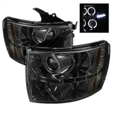 Flash Sale Spyder Chevy Silverado 1500 07-13 Projector Headlights LED Halo LED Smke PRO-YD-CS07-HL-SM - 5009517