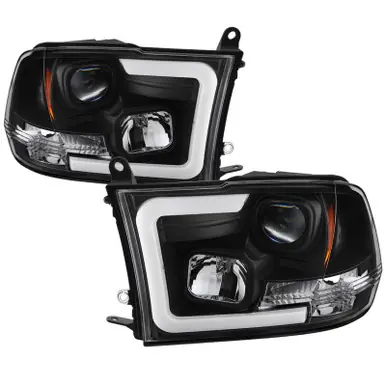 High Quality Spyder 09-16 Dodge Ram 1500 Version 2 Headlights Light Bar DRL Black PRO-YD-DR09V2-LBDRL-BK - 5084811