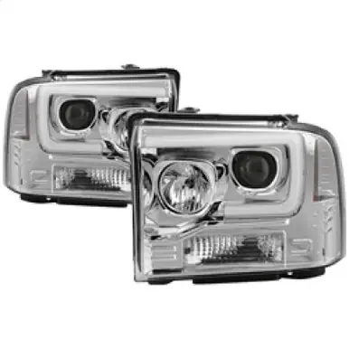 Final Sale Spyder 05-07 Ford F250/350/450 SD Ver 2 Proj Headlights - Light Bar DRL - Black PRO-YD-FS05V2-LB-C - 5084682
