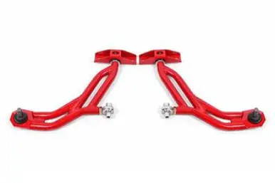 BMR 10-14 Ford Mustang Adj. Lower A-Arms w/ Delrin/Rod End / 19mm Tall Ball Joint - Red - AA757R Exclusive