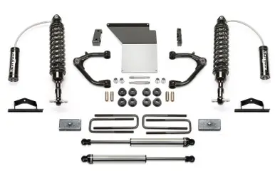 Low Price Fabtech 07-18 GM K1500 w/OE Forged UCA 3.5in UCA System w/DL 2.5 Resi Coilovers & Rear DL Shocks - K1108DL