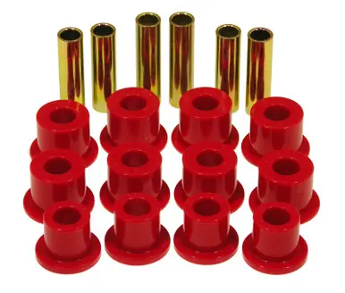 Must Have Prothane 74-77 Jeep Cherokee Front Spring & Shackle Bushings (w/ 1.25in OD Main Eye) - Red - 1-1004