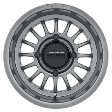 Method MR411 Bead Grip 15x10 / 6+4/25mm Offset / 4x136 / 106.25mm CB Gloss Titanium Wheel - MR41151047864 While Supplies Last