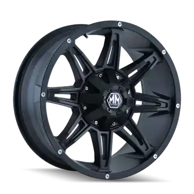 Mayhem 8090 Rampage 17x9 / 8x180 BP / 18mm Offset / 124.1mm Hub Matte Black Wheel - 8090-7978MB18 Authentic