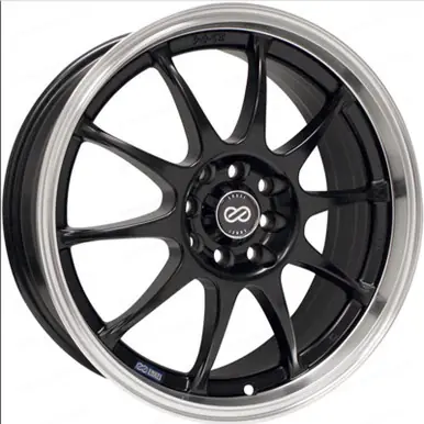 Trusted Brand Enkei J10 18x7.5 4x100/114 42mm Offset 72.62mm Bore Dia Matte Black w/ Machined Lip Wheel - 409-875-10BK