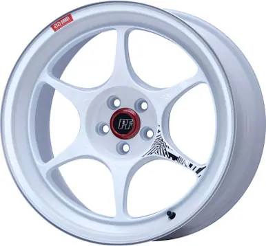 Enkei PF06 18x8.5in 5x100 BP 48mm Offset 75mm Bore White Machined Wheel - 545-885-8048WM Next Day Delivery