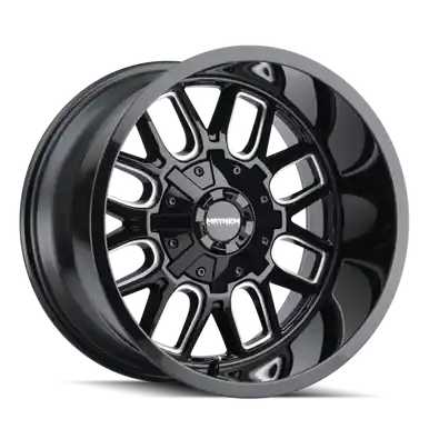 Mayhem 8107 Cogent 20x9 / 8x165.1 BP / 0mm Offset / 130.8mm Hub Gloss Black Milled Wheel - 8107-2981BM Secure Checkout