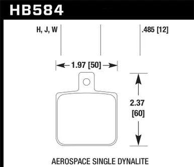 Free Returns Hawk Aerospace Single Dynalite 12mm Thickness HPS Street Brake Pads - HB584F.485